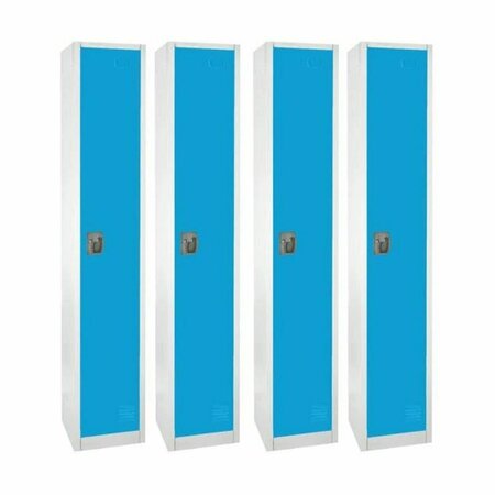 ADIROFFICE 72in x 12in x 12in 1-Compartment Steel Tier Key Lock Storage Locker in Blue, 4PK ADI629-201-BLU-4PK